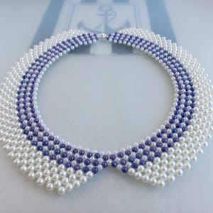 Handmade Beaded Pearl Collar Necklace: Detachable Sea Style Jewelry