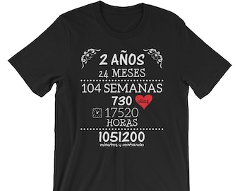 Regalo de Aniversario de Bodas 2 Años - Camiseta Tshirt