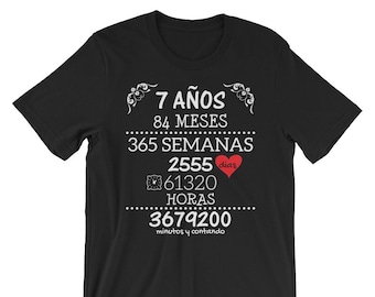 Regalo de Aniversario de Bodas 7 Años - Camiseta Camiseta camiseta