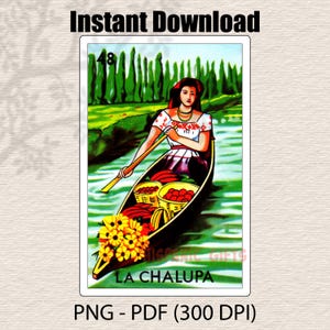 La Chalupa Loteria PNG PDF - Loteria Mexicana impressions numériques - fichier numérique