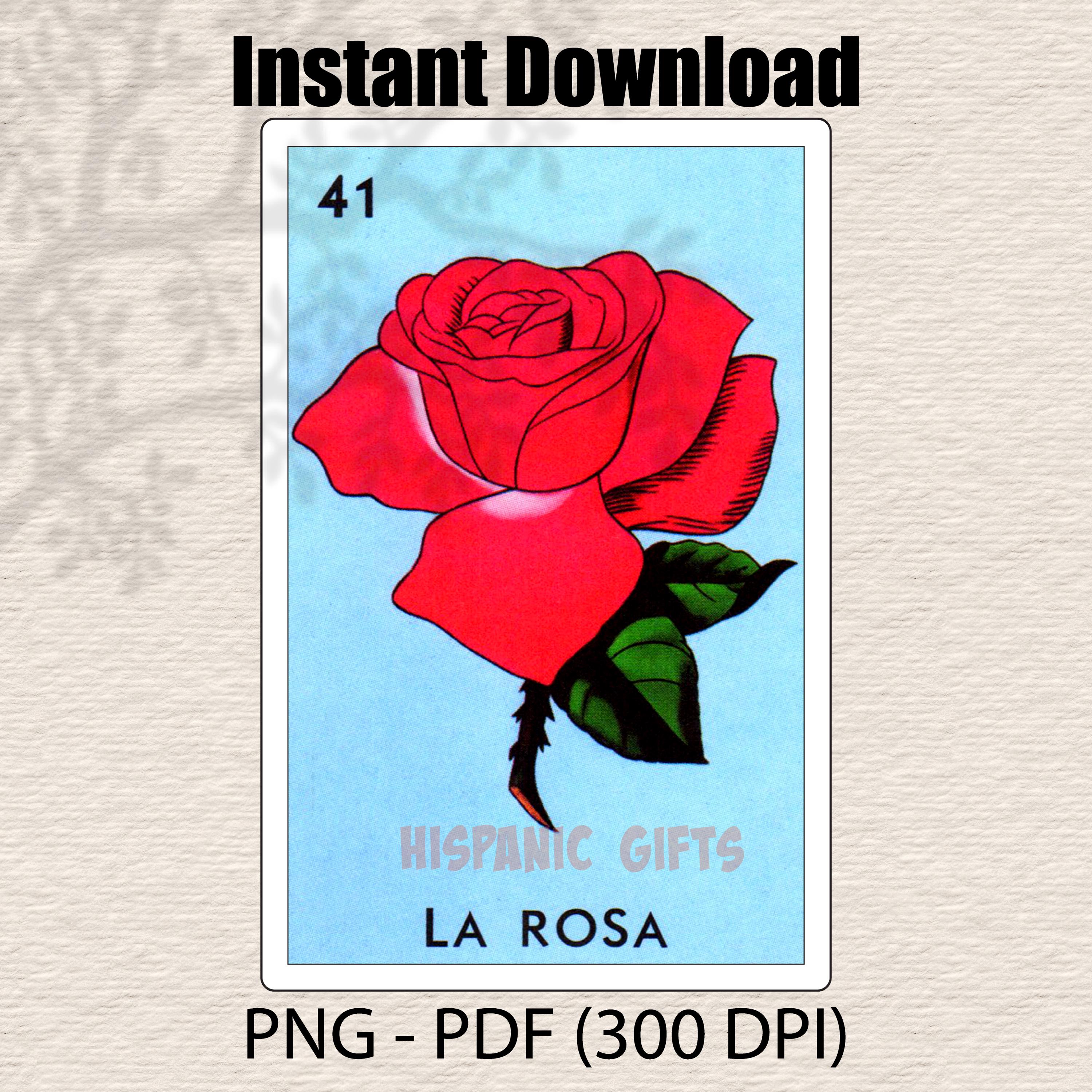 La Rosa Loteria PNG PDF - Loteria Mexicana Impresiones Digitales - Archivo Digital