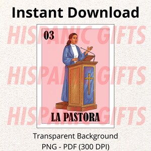La Pastora Loteria PNG PDF - Loteria Mexicana Digital Prints - Digital File