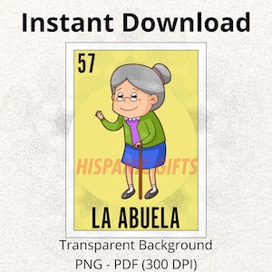 La Abuela Loteria PNG PDF - Loteria Mexicana Impresiones Digitales - Archivo Digital