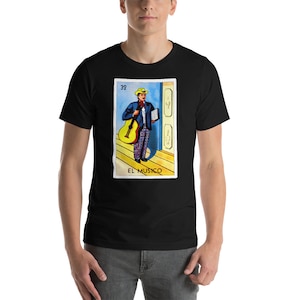 Mexican Loteria Tshirts - El Musico T Shirt Mexican Loteria Tshirts - El Musico T Shirt