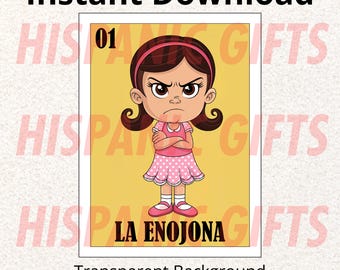 La Enojona - fichier numérique parodique Loteria Mexicana - PNG PDF (téléchargement instantané)