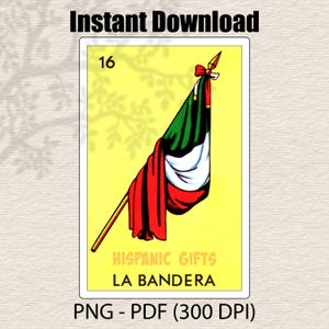 La Bandera Loteria PNG PDF - Loteria Mexicana Impresiones Digitales - Archivo Digital