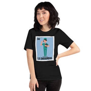 Cadeau Loteria mexicain pour l’infirmière hispanique - Loteria Mexicana Shirts - La Enfermera Shirt