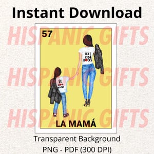 La Mama PNG PDF - Loteria Mexicana Parody Digital Prints - Digital File