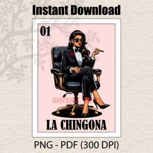 La Chingona Loteria PNG PDF - Loteria Mexicana Impresiones Digitales - Archivo Digital