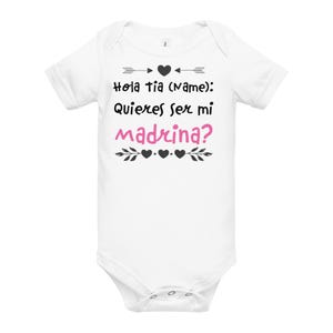 Combinaison Ser Mi Madrina personnalisée Quieres pour une Tia - Proposition de tante Madrina