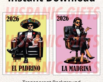 Padrino & Madrina Proposal 2026 – Baptism Gift, Hispanic Decor (PNG, PDF)