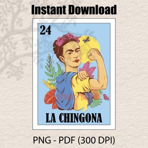 La Chingona Loteria PNG PDF - Loteria Mexicana Impresiones Digitales - Archivo Digital