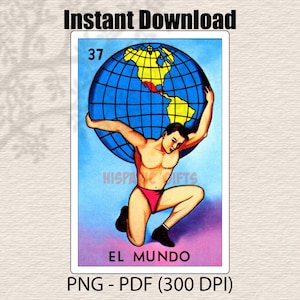 El Mundo Loteria PNG PDF-Loteria Mexicana wydruki cyfrowe-plik cyfrowy