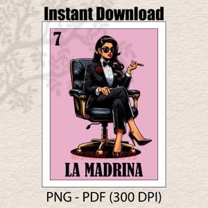 Lotería de La Madrina PNG PDF - Regalo y decoración de bautizo hispano - Archivo digital
