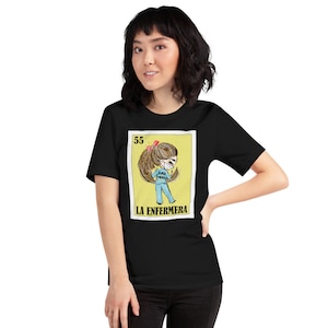 Regalo de Loteria Mexicana para Enfermera - Camiseta de Loteria Mexicana de La Enfermera