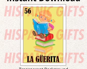 La Guerita Kid PNG-pdf-bestand - Loteria Mexicana parodie digitale prints - digitaal bestand