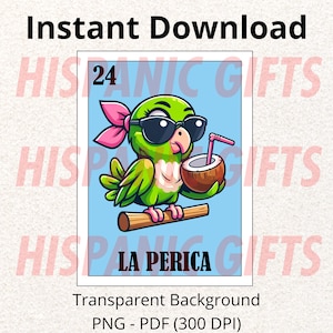 La Perica Loteria PNG PDF - Loteria Mexicana Digital Prints - Digital File