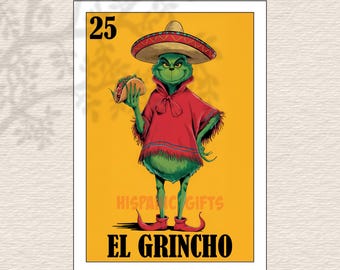 El Grincho Loteria PNG PDF - Parodia Grinch Mexicana - Loteria Mexicana Impresiones Digitales - Archivo Digital