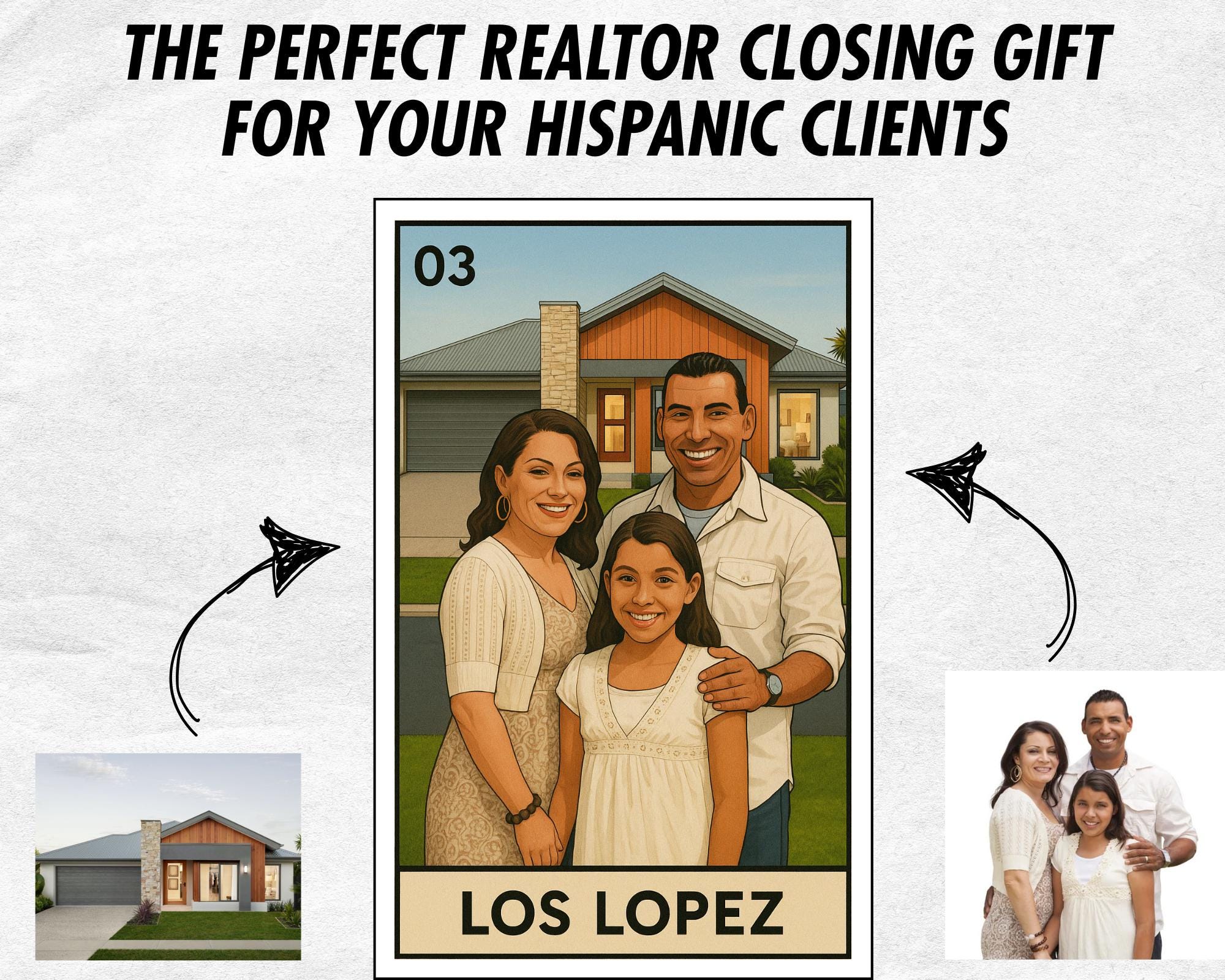 Realtor Closing Gift for Hispanic Families – Personalized Loteria Home warming Gift – Photo to Loteria [DIGITAL PRODUCT]
