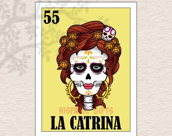 La Catrina Loteria PNG PDF - Loteria Mexicana Digital Prints - Digital File