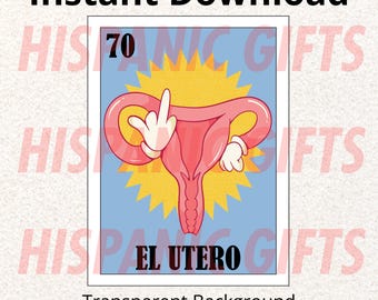 El utero PNG PDF - Loteria Mexicana parodie impressions numériques - fichier numérique