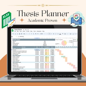 Scriptieplanner: Excel/Google Spreadsheets-sjabloon: digitale download