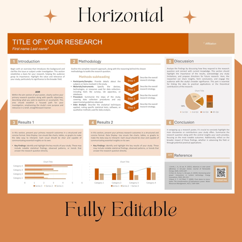 Academic Research Poster Templates: A0 Vertical & Horizontal (PPTX) - Etsy