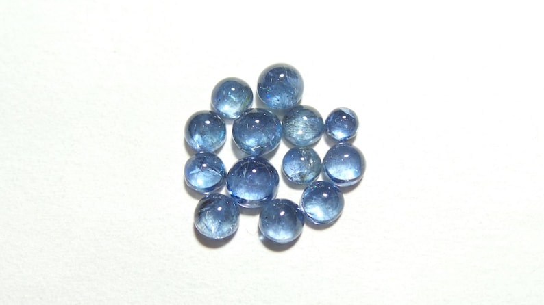 Natural SANTA MARIA Moss Aquamarine Smooth Round Shape Cabochons Stone size-4-6 MM For jewellery Making Loose Gemstone