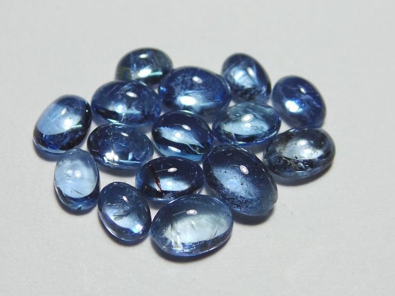 Natural SANTA MARIA Moss Aquamarine Smooth Oval Shape Cabochons Stone size-6x4-6x8.5 MM For jewellery Making Loose Gemstone