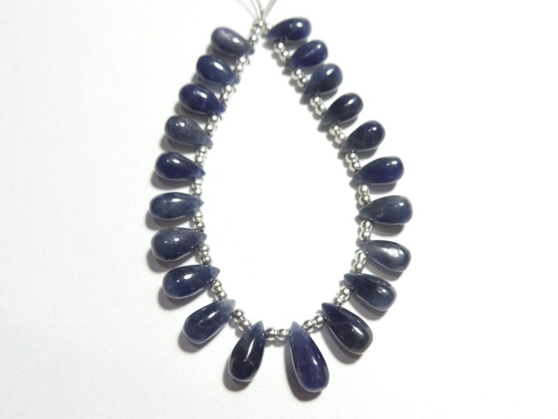Stone size - 9x5-12x5 MM Natural Blue Sapphire Smooth Tear Drops Briolettes Blue Sapphire Drops For jewelry Making Loose Gemstone