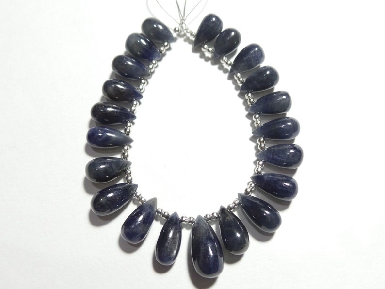 Natural Blue Sapphire Smooth Tear Drops Briolettes Blue Sapphire Drops For jewelry Making Loose Gemstone Stone size - 12x7-17.5x8 MM