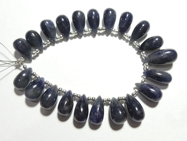 Natural Blue Sapphire Smooth Tear Drops Briolettes Blue Sapphire Drops For jewelry Making Loose Gemstone Stone size - 12x7-17.5x8 MM
