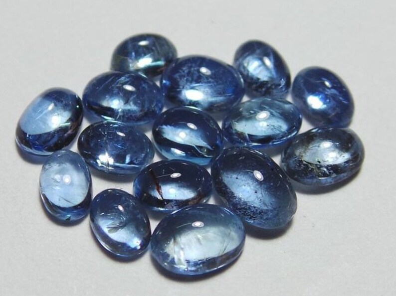 Natural SANTA MARIA Moss Aquamarine Smooth Oval Shape Cabochons Stone size-6x4-6x8.5 MM For jewellery Making Loose Gemstone