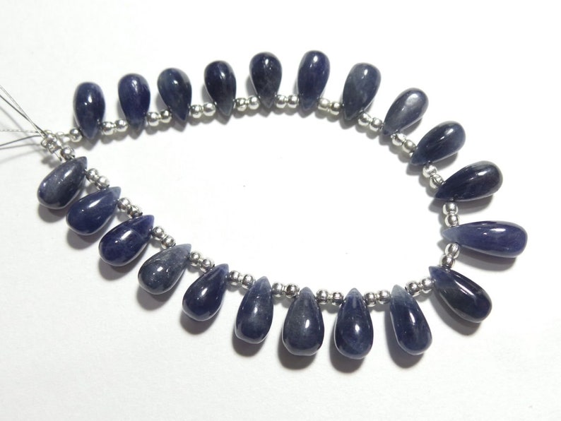 Stone size - 9x5-12x5 MM Natural Blue Sapphire Smooth Tear Drops Briolettes Blue Sapphire Drops For jewelry Making Loose Gemstone
