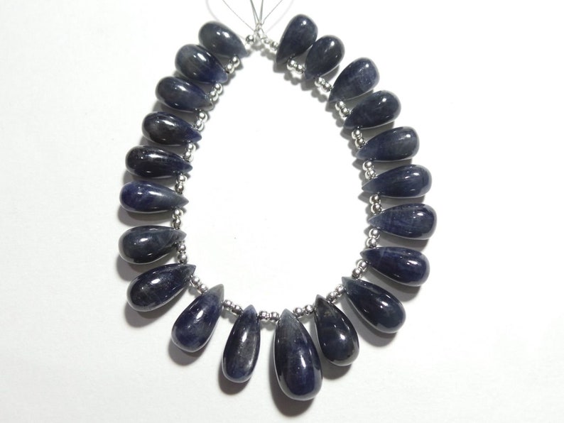Natural Blue Sapphire Smooth Tear Drops Briolettes Blue Sapphire Drops For jewelry Making Loose Gemstone Stone size - 12x7-17.5x8 MM
