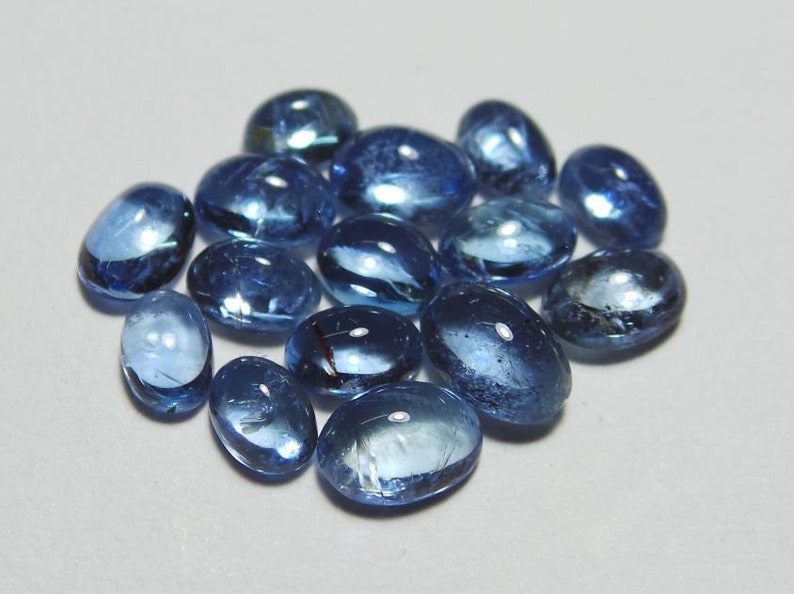 Natural SANTA MARIA Moss Aquamarine Smooth Oval Shape Cabochons Stone size-6x4-6x8.5 MM For jewellery Making Loose Gemstone