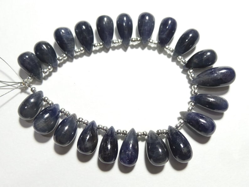 Natural Blue Sapphire Smooth Tear Drops Briolettes Blue Sapphire Drops For jewelry Making Loose Gemstone Stone size - 12x7-17.5x8 MM
