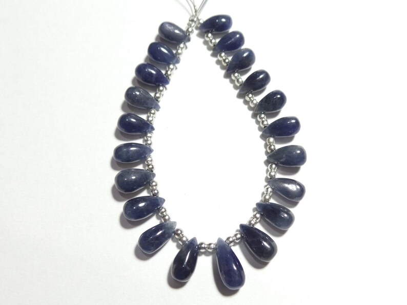 Stone size - 9x5-12x5 MM Natural Blue Sapphire Smooth Tear Drops Briolettes Blue Sapphire Drops For jewelry Making Loose Gemstone