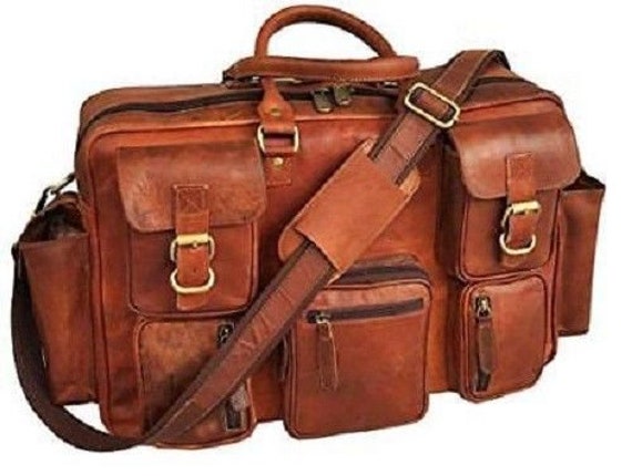 Mens Bull Cowhide Leather Tote Briefcase Laptop 15/" Bag Messenger Shoulder Cases