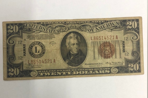20 Dollars 1934 Year - Etsy