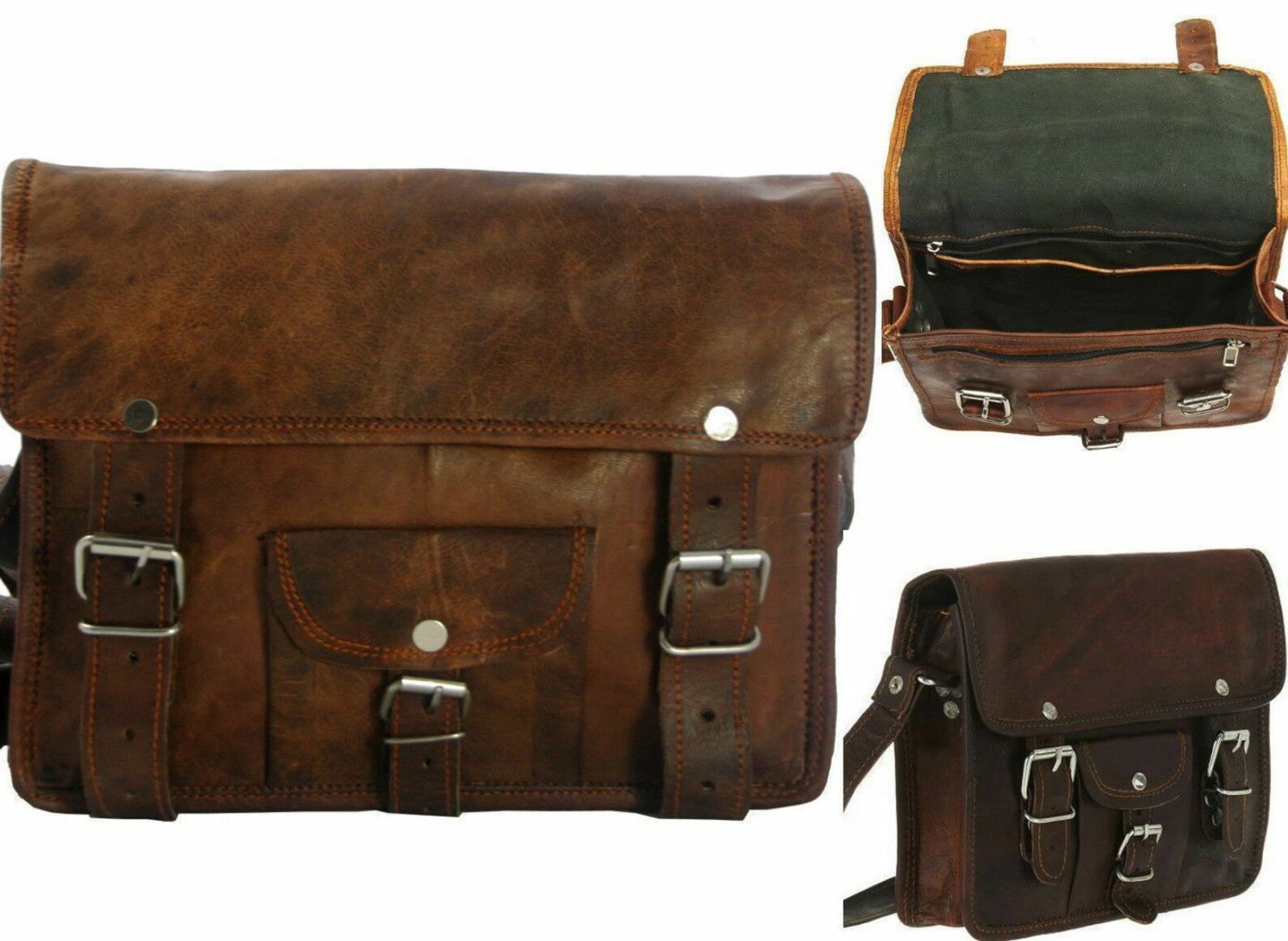 Brown Leather Motorcycle Side Pouch Etsy