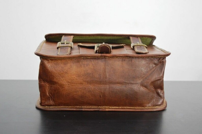 2 Side Motorcycle brown bag Leather Pouch 2 bags Saddle Bag goat leather bag