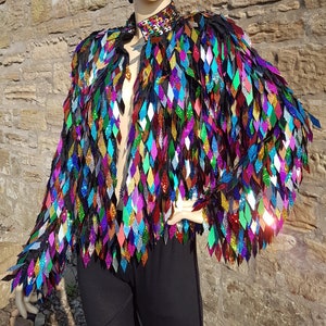 Fringed Jacket Sequin Jacket Multicolor Plus Multi Sequin Fringed