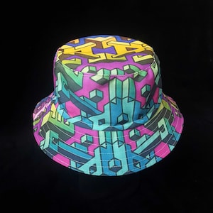 Geometric Multicoloured Festival Bucket Hat | SHRINE