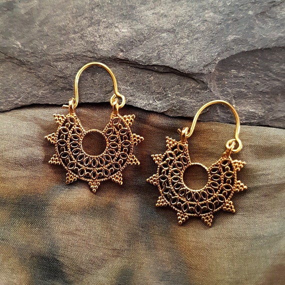 Brass tribal earrings sale