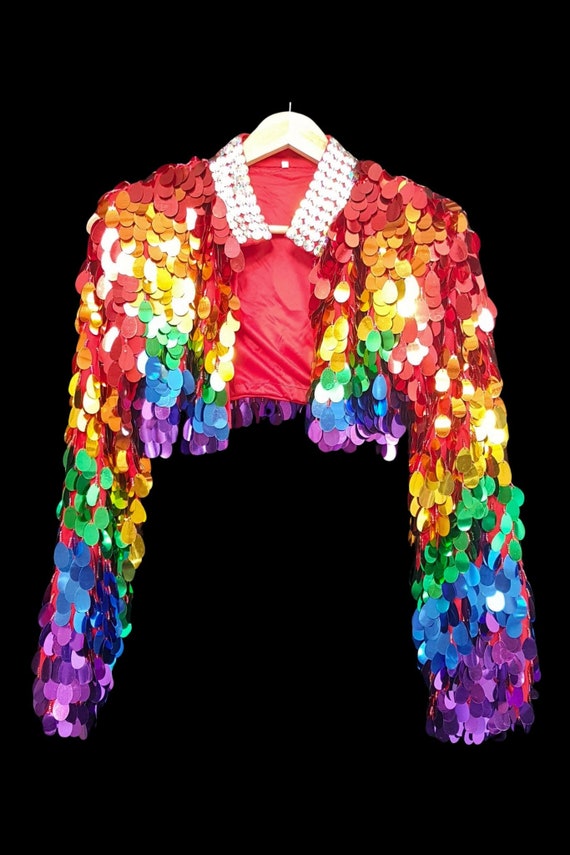 Pure Rainbow Festival Sequin Bolero Jacket
