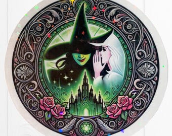 Wicked Sticker, Wicked Movie and Broadway Musical, Elphaba & Glinda Sticker, Broadway Musical Fan Gift, Wicked Witch Decal, Wizard of Oz