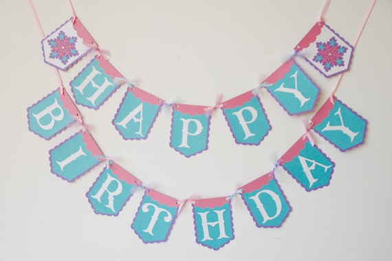 Frozen Birthday Banner, Winter Onederland, Princess Snowflake Banner, Winter Shower, Frozen Party Banner, Frozen Birthday, Winter Party Il_570xn