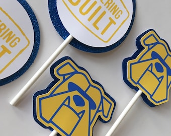 Kettering University Cupcake Toppers: Bulldog Graduation Party Decor