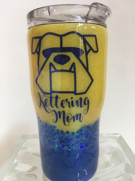 Kettering University Glitter Tumbler, Kettering Built, Bulldog Glitter